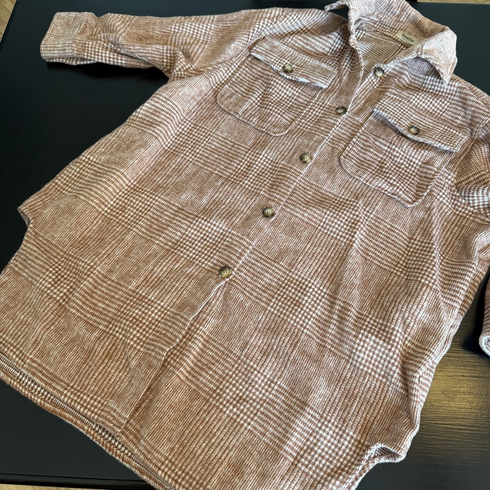 Women’s‎ Brown oversized Plaid shirt Jacket